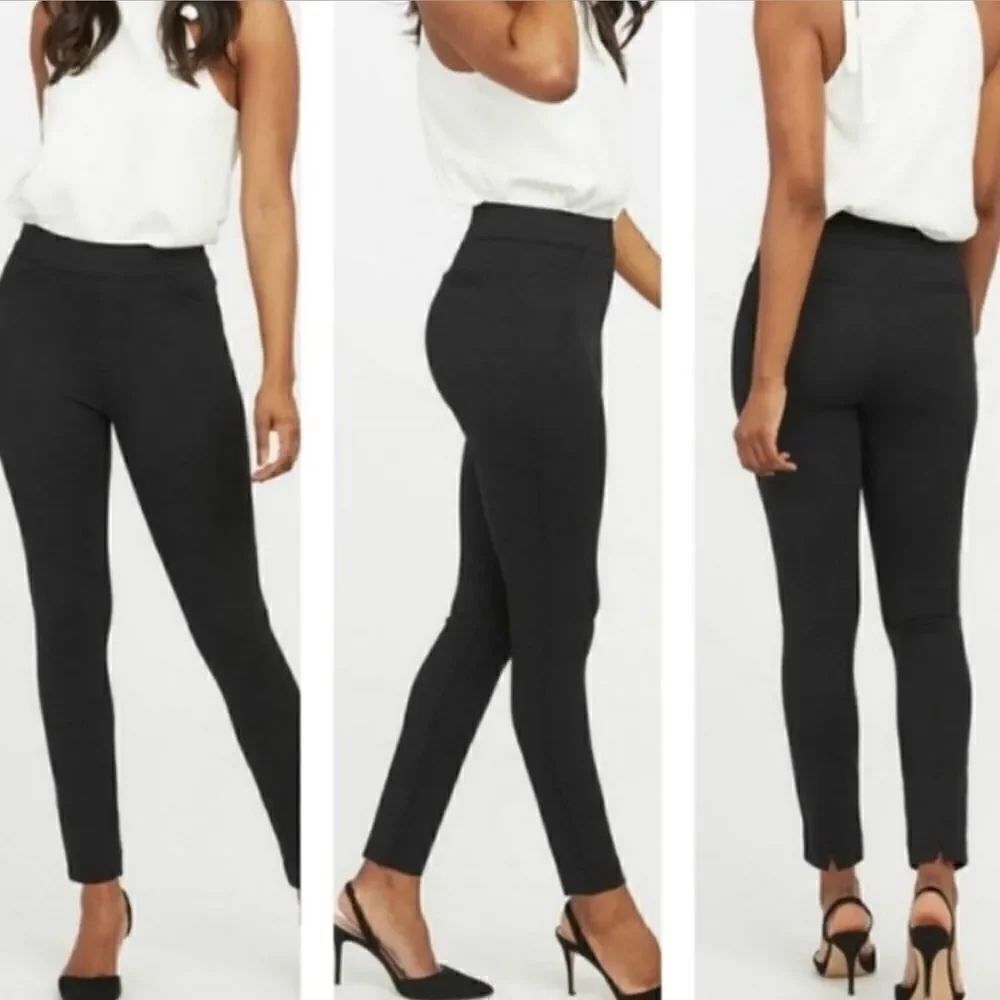 Spanx The Perfect Ponte Ankle Pant Back Seam Black Medium Petite